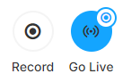 Talk Studio's Recording and Go Live Buttons when Recording is enabled